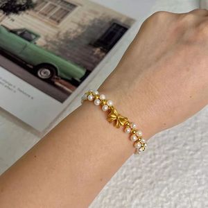 Xinfly Custom Round <b>Bead</b> Chain <b>Bracelet</b> 24K Gold Freshwater Pearls Fine Jewelry Engagement Bow <b>Charm</b> <b>Bracelets</b> - Product Image 3