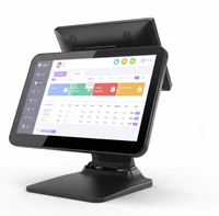 Yeni Katlanabilir 15.6 İnç Dokunmatik Ekranlı POS Terminali, LED8-VFD-11.6 İnç 2. Ekranlı, Yemek Servisi Ödeme Noktası için Kasa Sistemi