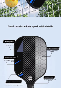 Paleta de Pickleball de Fibra de Carbono 3k de Calidad Premium con Punto Dulce de Borde a Borde para Máximo Control de Efecto y Giro Extremo - Product Image 3