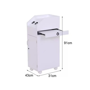 Armoire à outils de coiffure, chariot de rangement mobile multifonctionnel en métal pliable avec 4 roues pour salon de beauté - Product Image 5