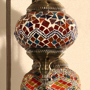 <span class=keywords><strong>Lampada</strong></span> da Terra <span class=keywords><strong>Turca</strong></span> Marrakech Multicolore con 9 Globi, Illuminazione Marocchina Decorativa in Vetro a Mosaico - Product Image 4