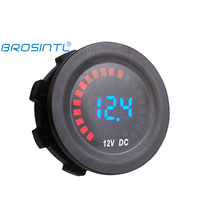Voltmeter Digital Mobil BROSINTL BC016KC 12V dengan Panel Mount dan Layar Grafis Segmen untuk Balap
