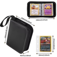 Álbumes de Fotos de Cuero PU con 4 Bolsillos, Carpeta Premium con Carga Superior para Tarjetas Coleccionables y de Intercambio