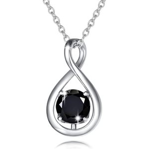 Infinity Pendant <b>Necklace</b> Sterling Silver Round Zircon Claw Setting Women's Fine Jewelry Anniversary Birthday Gift - Product Image 1