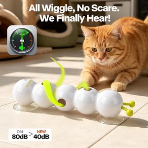 <span class=keywords><strong>Jouet</strong></span> interactif pour <span class=keywords><strong>chat</strong></span> AFP Caterpillar avec ventouse puissante, activé par le mouvement, jeu de tape-taupe avec plumes pour l'enrichissement du <span class=keywords><strong>chat</strong></span> - Product Image 4