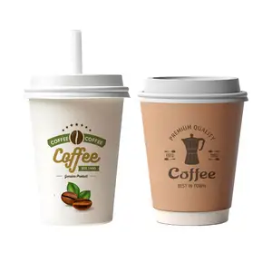 Monouso di alta qualità eco-friendly tripla strato parete ondulata marrone bianco 4 9 oz tazza di carta espresso tazza per bevande calde