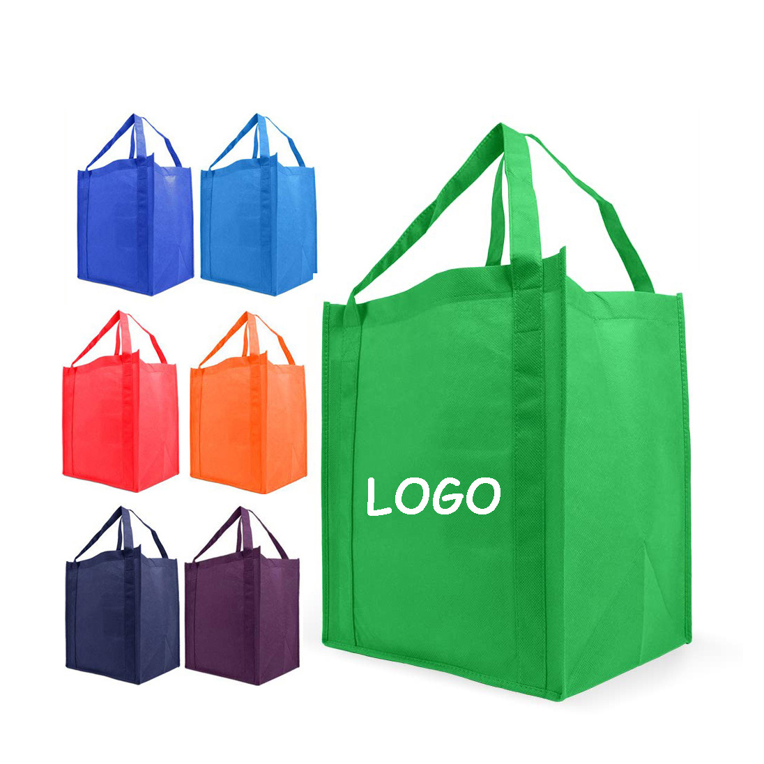 grocery shopping bags with logos