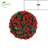 Haute qualité gazon artificiel buis Topairy boule mariage Rose fleur boule à la main intérieur extérieur plafond suspendu décoration