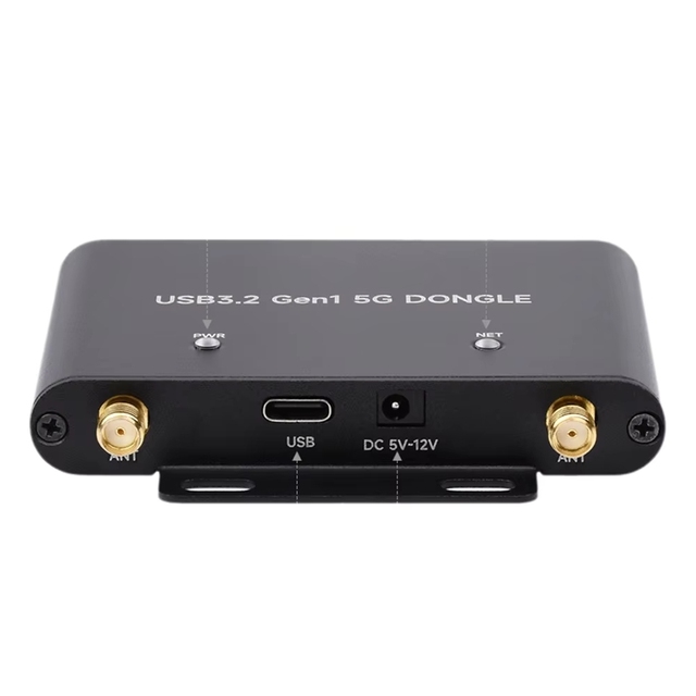 ZYSY 5G DONGLE Expansion Board USB 3.2 Port Aluminum Alloy Case Quad Antennas Onboard M.2 Key B Interface Options for 5G Module
