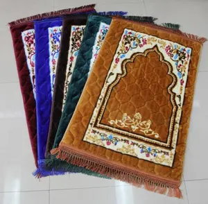 Raschel stepp einfassung tragbare islamischen erwachsene arabisch türkisch sejadah muslimischen gebet matte boden teppich 3d moschee teppich