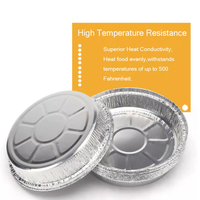 Plats ronds en aluminium de 7/8/9 pouces, plaque à pizza, plateau en aluminium avec couvercle transparent en PE, jetables, qualité alimentaire