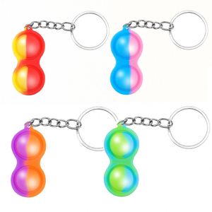 Custom Fidget Toy-New Silicone Finger Bubble <b>Keychains</b>, Educational and Stress - Relief Press Keychain Charms, Mini Toys - Product Image 2