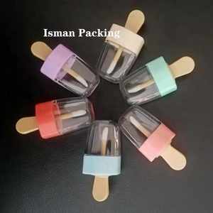 Chaud Vide rose Violet Jaune Orange Crème Glacée Forme Lipgloss Conteneur Bleu Vert Popsicle Brillant À Lèvres Baguette Tubes avec Brosse 8ml - Product Image 1