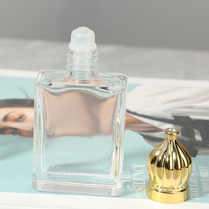 15ml Luxury UV Glass Essential Oil Roller Ball <b>Bottle</b> Electroplated High End Refillable Empty Container - Product Image 3