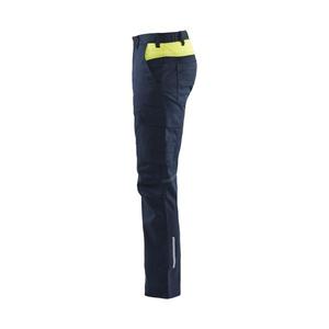 BLAKLADER - 144418328633D108 Pantalones industriales elásticos Azul marino oscuro/amarillo-PANTALÓN DE TRABAJO EAN 7330509890639 - Product Image 4