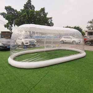 ครอบครัวสนามหลังบ้านที่กำหนดเองแบบพกพาฝาครอบ<span class=keywords><strong>สระ</strong></span>ว่ายน้ำโปร่งใสกันน้ำพองสระว่ายน้ำฝาครอบโดม - Product Image 6