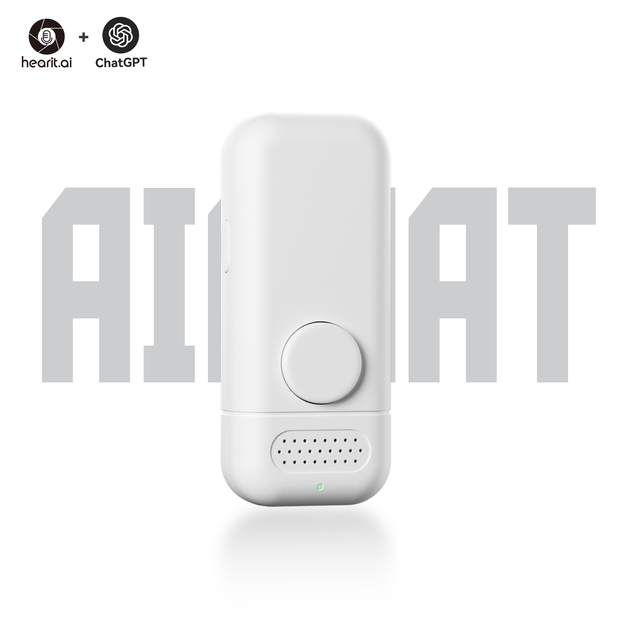 Hearit.ai ChatGPT Enabled Mini Translator Precise Voice Recognition Portable Design 100 Languages Support 17 Hours Battery Life