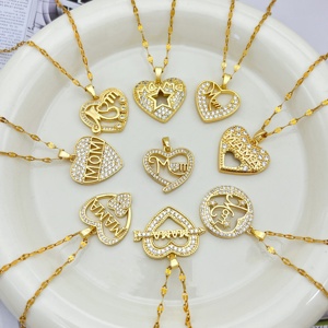 Jeutelis Joyería de Cobre al por Mayor, Collar con Colgante en Forma de Corazón con <span class=keywords><strong>la</strong></span> <span class=keywords><strong>Palabra</strong></span> MAMÁ - Set de Regalo para el <span class=keywords><strong>Día</strong></span> de <span class=keywords><strong>la</strong></span> Madre, Colección de Cobre para Mamá - Product Image 1