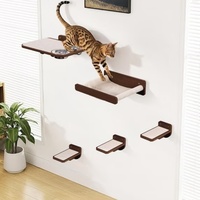 Station d'alimentation murale pour chat, étagères murales pour chat, meubles muraux pour chat, étagères murales pour chat avec hamac et station d'alimentation