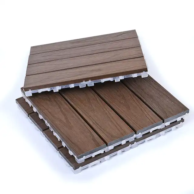 Pavimentazione per esterni Decking Wpc in composito di plastica di legno composito di plastica grigio scuro serie fai-da-te