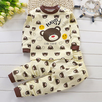 Ensemble de sous-vêtements printemps-automne pour enfants, 100 % coton, anti-humidité, hauts et pantalons de nuit pour garçons et filles, modèle standard