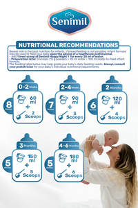 นมผงสำหรับทารก เซนิมิล แฮปปี้ ไนท์ส 1 สำหรับกลางคืน 300 กรัม สูตร 1 ปราศจากน้ำมันปาล์ม ปราศจากกลูโคส เสริมด้วย DHA GOS FOS - Product Image 4