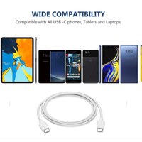 Câble de données USB Type-C 60W 100W à charge rapide certifié CE RoHS FCC, durable, 1m/2m pour ordinateur avec garantie de 12 mois