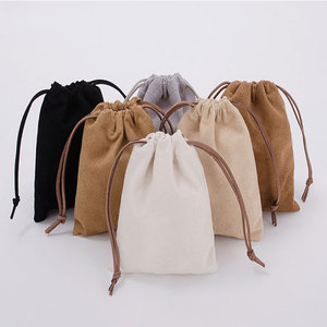 Sac de rangement pour bijoux en velours exquis, logo personnalisé, réutilisable, recyclable, petite pochette à cordon pour l'emballage de bijoux et de montres - Product Image 4