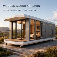 Cabane modulaire préfabriquée moderne personnalisée avec verrière panoramique pour hôtel-resort, glamping et location de vacances