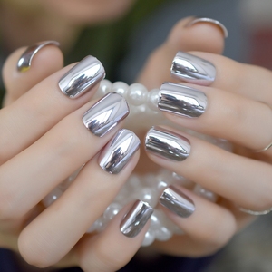 <span class=keywords><strong>Faux</strong></span> <span class=keywords><strong>ongles</strong></span> miroir violet clair, taille moyenne, à recouvrir entièrement, pour filles, accessoires de manucure tendance, faciles à poser soi-même N25 - Product Image 4