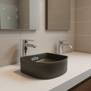 Elite Ceramic Basin Irregular Shape Vessel Installation Dull Finish Bathroom Sink - Product Image 2