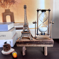Pendule en bois rétro moderne sablier créatif rétro tour ornements pour la maison étude mariage anniversaire remise des diplômes durable élégant