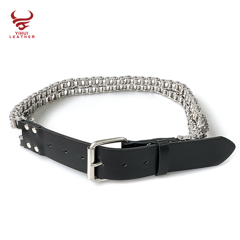 Leather Belt Mens Metal Chain Belt PROJECT G/R BICYCLE CHAIN Leather Belt Mens Metal Chain Belt PROJECT G/R BICYCLE CHAIN