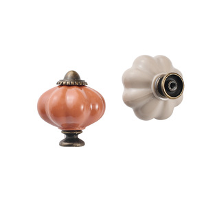 Acrylic Pumpkin Cabinet Knobs 36mm Beige Orange American Retro Style Novelty Shape Durable Furniture Hardware - Product Image 5