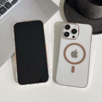 Étui rigide en PC magnétique minimaliste transparent avec clarté Cool Touch HD pour Samsung pour iPhone 13 15 16 17 Pro Max téléphones mobiles