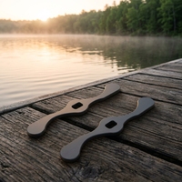 Manivelle de moulinet de pêche en aluminium CNC anodisé noir, double extrémité, pour moulinet baitcasting, pièce de rechange DIY pour équipement de pêche