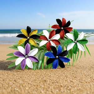 <span class=keywords><strong>Pince</strong></span> à <span class=keywords><strong>Cheveux</strong></span> Florale Hawaïenne Style Fête de Mariage Vacances Mariée en Mousse EVA Pailletée <span class=keywords><strong>Fleur</strong></span> de Frangipanier - Product Image 3