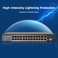 Switch PoE Gigabit 24 + 2 + 1 ports avec Watchdog, extension VLAN250M, boîtier en acier mat, Plug and Play, correspondance libre