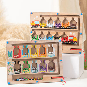 Attività Educative per Bambini e Bambine, Regalo di Natale e Compleanno, Gioco Educativo per Bambini, Labirinto di Colori e Numeri, Puzzle in Legno con Palline Magnetiche - Product Image 1