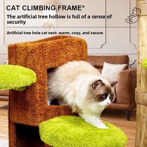 Árbol rascador y plataforma de juegos para gatos todo en uno, cama para gatos que ahorra espacio y serie de cuevas de juguete para árboles, para todas las estaciones. - Product Image 3