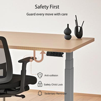 Bureau de travail moderne réglable en hauteur, robuste, avec moteur électrique, capacité de charge de 180 kg, 2AF3, avec double moteur.