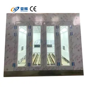 Four transparent glass doors air sealed car spray booth car paint booth spray price with electric heating system