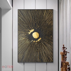 Fatto a mano in <span class=keywords><strong>oro</strong></span> moderno dipinto astratto a olio colorato stampato su tela arte murale per la decorazione della casa pura <span class=keywords><strong>pittura</strong></span> di Texture - Product Image 4