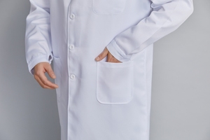 Abrigo blanco con logotipo personalizado, uniforme largo <span class=keywords><strong>de</strong></span> algodón y poliéster, <span class=keywords><strong>ropa</strong></span> <span class=keywords><strong>de</strong></span> <span class=keywords><strong>trabajo</strong></span> <span class=keywords><strong>de</strong></span> la industria alimentaria para sala limpia, <span class=keywords><strong>ropa</strong></span> con palabras personalizable - Product Image 6