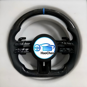 Volant en fibre de carbone forgé mat compatible avec Mercedes Benz <span class=keywords><strong>E220d</strong></span> W213 E300 GLC X253, montage plug and play, ensemble de direction modifié - Product Image 6