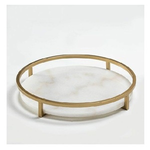 <b>Gold</b> Plated Finishing Aluminium Metal <b>Tray</b> for Tabletop Decorative Durable Quality Metal <b>Serving</b> <b>Tray</b> - Product Image 5