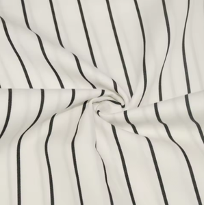 Tissu en sergé noir et blanc tissé sur mesure, popeline rayée, tissu polaire AOP pour chemise - Product Image 3