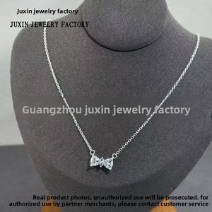 Conjunto de Collar, Pendientes y Anillo Pangadora con Lazo Electrochapado en Hierro para Mujer, Dulce Regalo para Novia - Product Image 4