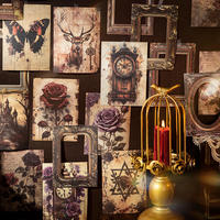 30 pcs/pack Gothic Fantasy Series American Retro Handbook Matériel Papier Handbook Collage Flower Diy