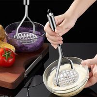 Keuken roestvrijstalen aardappelstamper handmatige handmatige pureepers Y-vormige gaten veilige keukenaccessoire voor thuisgebruik groenten fruit